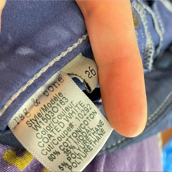 Rag & Bone Jeans Womens Size 2 XS Waist 26 Blue Tie Dyed Leggings Reworked Denim - Picture 11 of 15